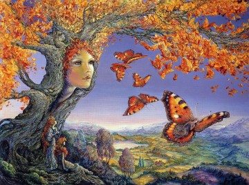 Fantasía popular Painting - Árbol de mariposas JW Fantasía